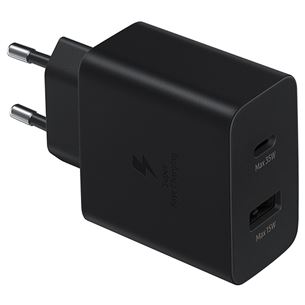 Samsung Duo, USB-C, USB-A, 35 W, melna - Lādētājs EP-TA220NBEGEU