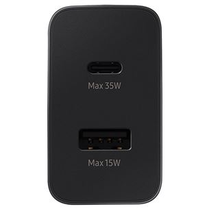 Samsung Duo, USB-C, USB-A, 35 W, black - Charger