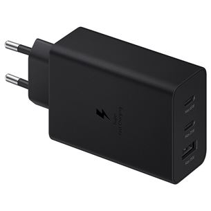 Samsung Trio, USB-C, USB-A, 65 W, melna - Lādētājs EP-T6530NBEGEU