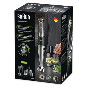 Braun MultiQuick 9 Spice, 1200 W, melna/nerūsējošā tērauda - Rokas blenderis