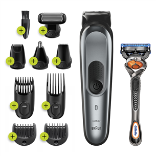 Braun, 10-in-one, grey/black - Multi grooming kit MGK7221