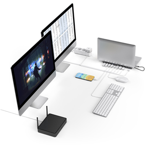 Hama Connect2Office Pro, USB-C, 10 porti, pelēka - Portatīvā datora dokstacija