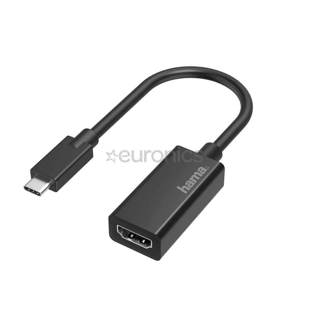 Hama Video Adapter, USB-C Plug - HDMI Socket, Ultra-HD 4K, melna - Adapteris