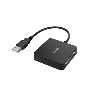 Hama USB Hub, 4 Ports, USB 2.0, melna - Adapteris