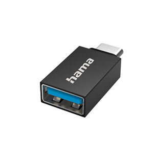 Hama USB adapter, USB-C Plug - USB-A Socket, melna - Adapteris