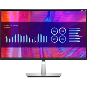 Dell P2723DE, 27'', QHD, LED IPS, LAN, USB-C, melna/sudraba - Monitors P2723DE