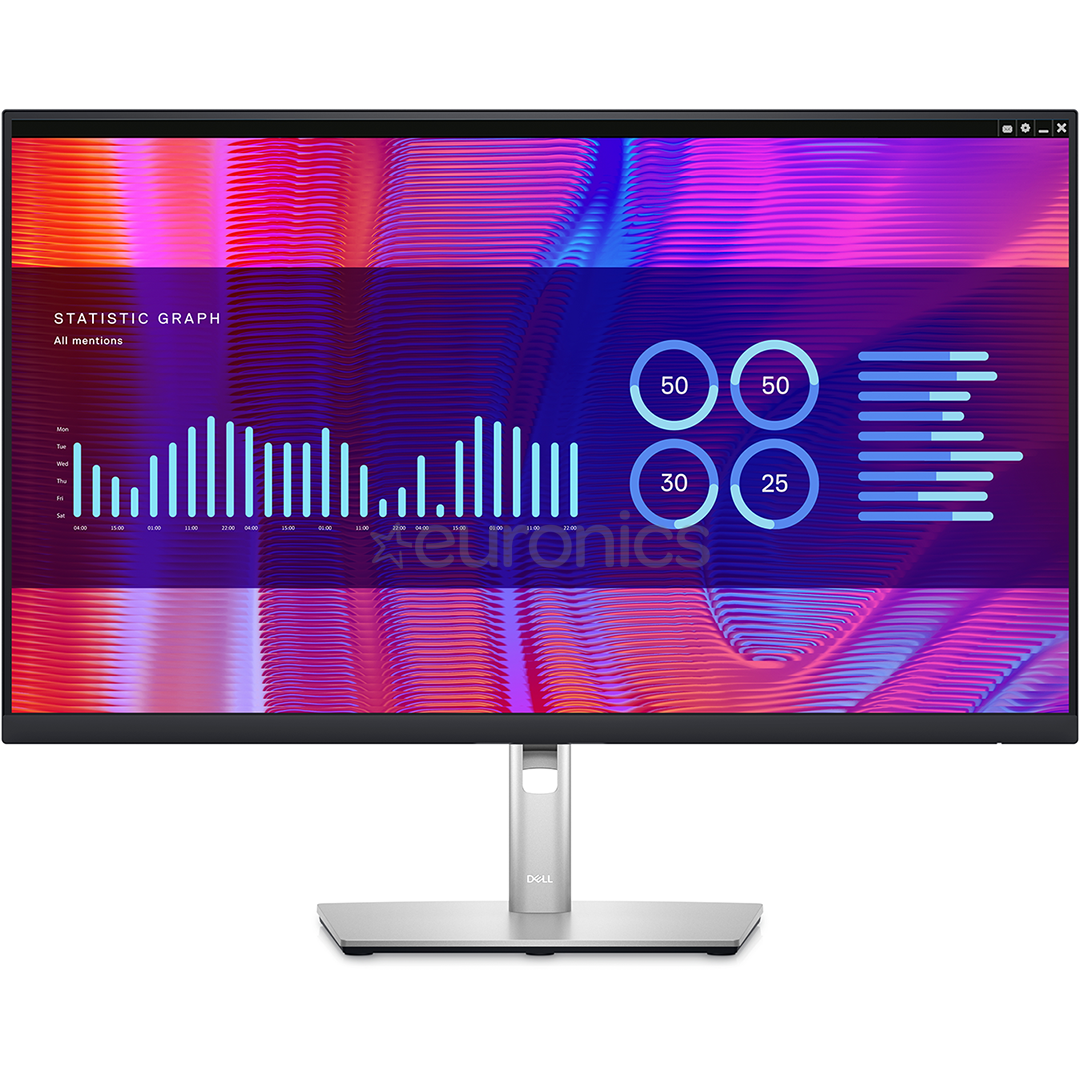 Dell P2723DE, 27'', QHD, LED IPS, LAN, USB-C, melna/sudraba - Monitors