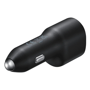 Samsung Duo Car Charger, USB-A, USB-C, 25 W + 15 W, melna - Auto lādētājs