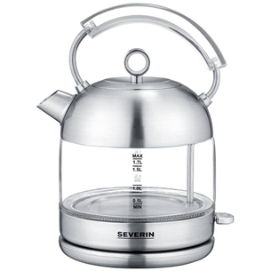 Severin retro, 2400 W, 1.7 L, clear/silver - Kettle