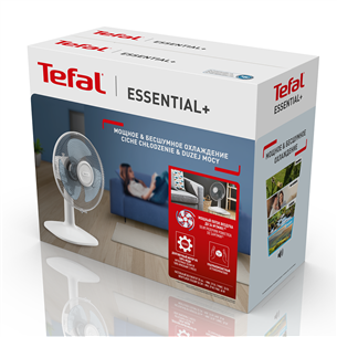 Tefal Essential+, 35 W, balta - Galda ventilators