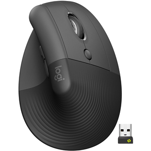 Logitech Lift Vertical Ergonomic Mouse, melna - Bezvadu datorpele 910-006473