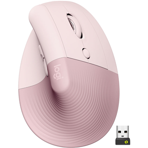 Logitech Lift Vertical Ergonomic Mouse, rozā - Bezvadu datorpele 910-006478
