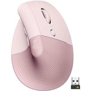 Logitech Lift Vertical Ergonomic Mouse, silent, pink - Wireless Optical Mouse