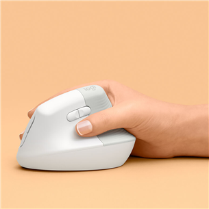 Logitech Lift Vertical Ergonomic Mouse, silent, white - Wireless Optical Mouse