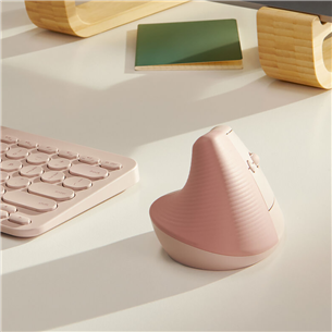 Logitech Lift Vertical Ergonomic Mouse, rozā - Bezvadu datorpele