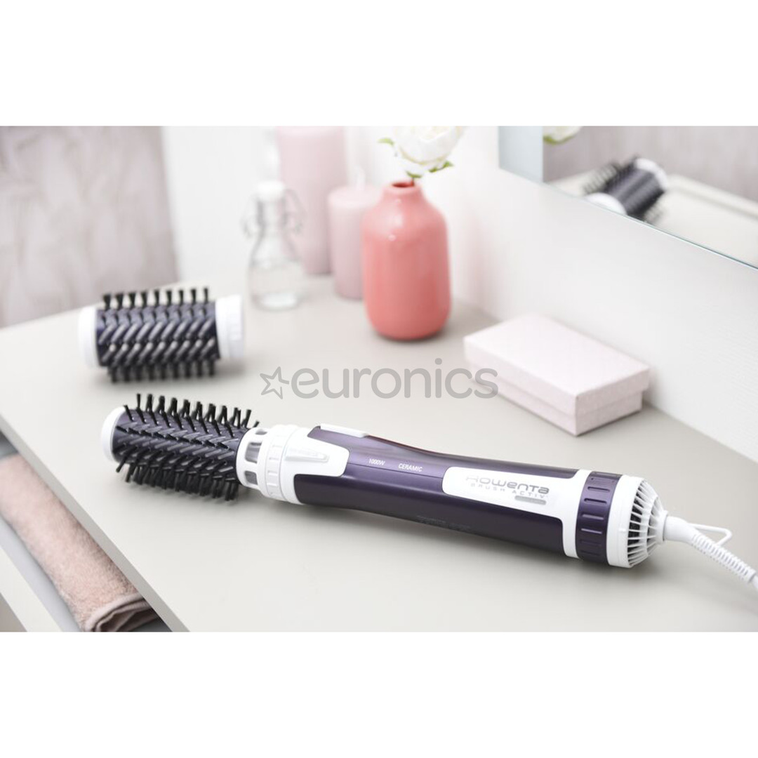 Rowenta Brush Activ Volume & Shine, 1000 W, white/purple - Rotating airbrush