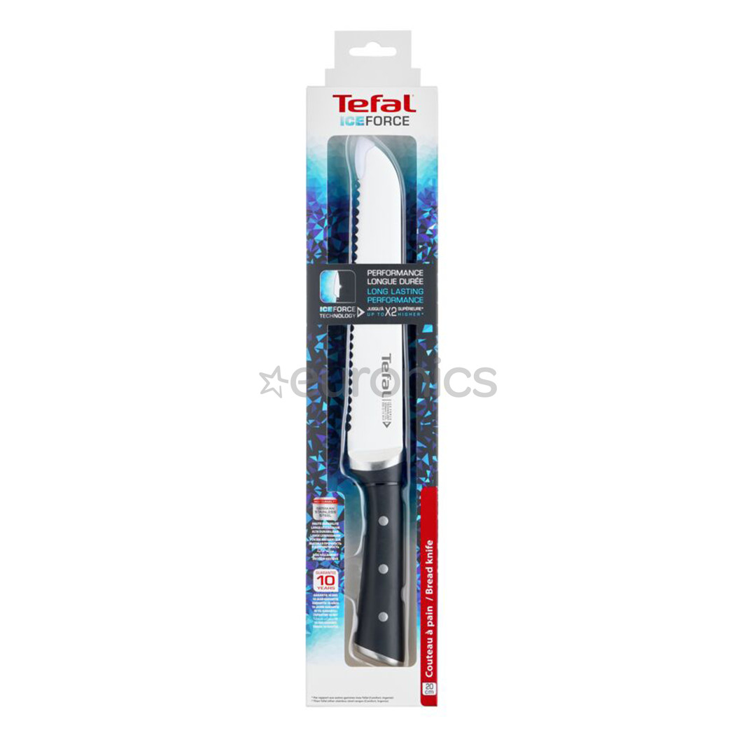 Tefal Ice Force, garums 20 cm, melna/nerūsējošā tērauda - Maizes nazis