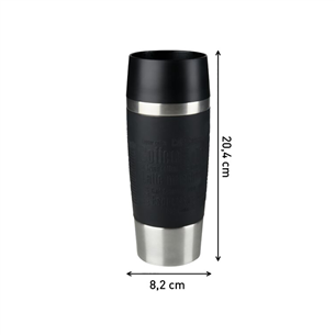 Tefal, 0.36 L, black/inox -  Travel mug