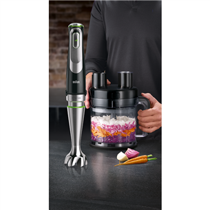 Braun MultiQuick 9, 1200 W, melna/nerūsējošā tērauda - Rokas blenderis