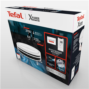 Tefal X-plorer S120 Animal & Allergy, sausā un mitrā uzkopšana, balta - Robots putekļu sūcējs