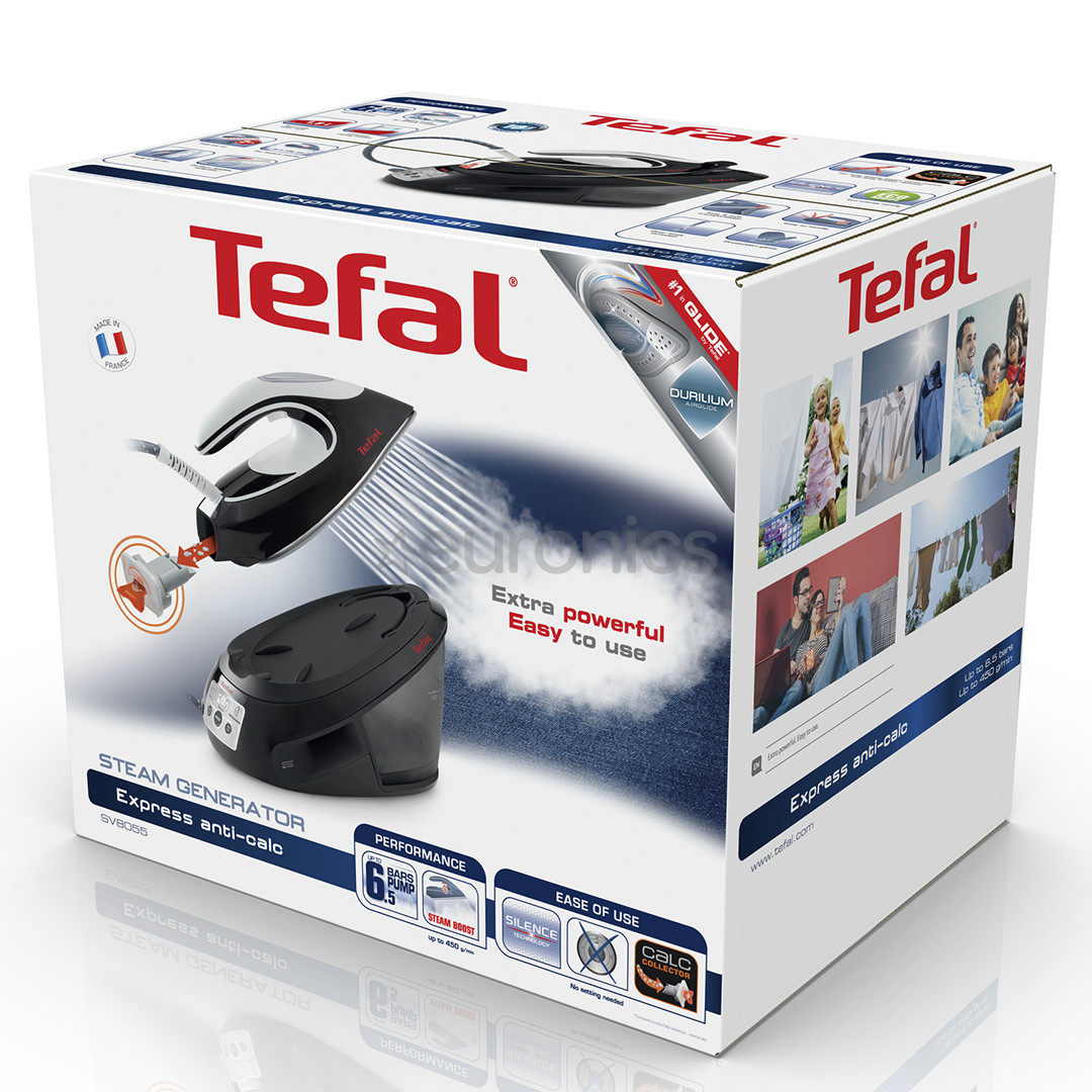 Tefal Express anti-calc, 2800 W, melna/balta - Gludināšanas sistēma