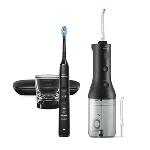 Philips Sonicare DiamondClean 9000, melna - Zobu starpu tīrītājs + elektriskā zobu birste