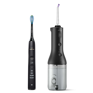 Philips Sonicare DiamondClean 9000, melna - Zobu starpu tīrītājs + elektriskā zobu birste