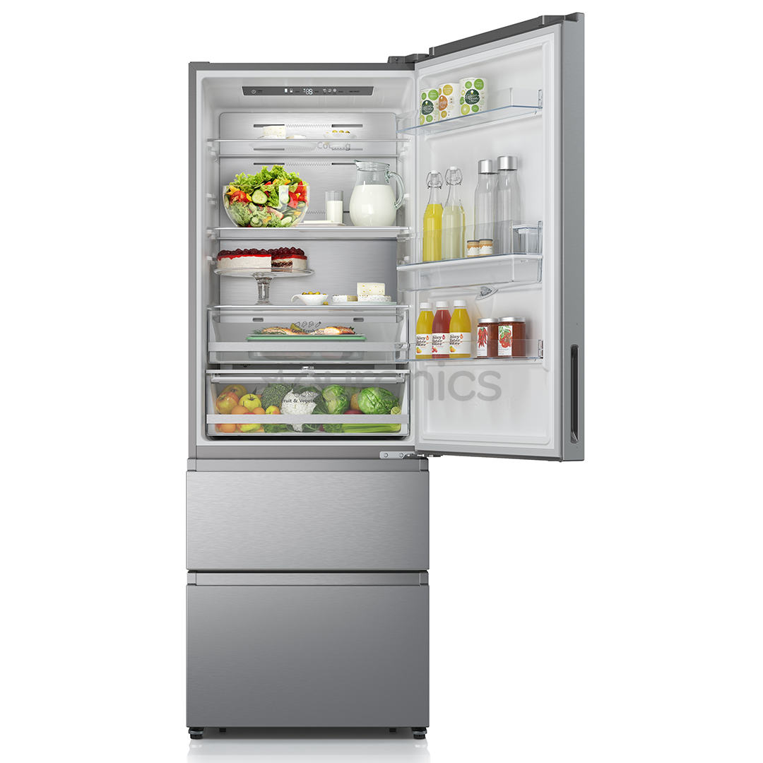 Hisense, water dispenser, NoFrost, 493 L, height 200 cm, inox