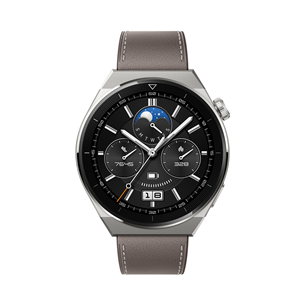 Huawei Watch GT 3 Pro, 46 mm, ādas siksniņa, titāna/pelēka - Viedpulkstenis