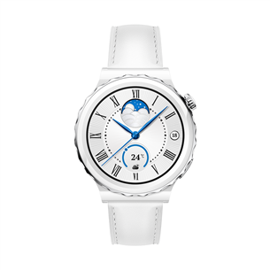 Huawei Watch GT 3 Pro, 43 mm, ādas siksniņa, balta/sudraba - Viedpulkstenis