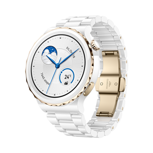 Huawei Watch GT 3 Pro, 43 mm, ceramic strap, white/gold - Smartwatch