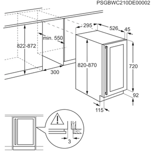 AEG 5000 Series, ietilpība: 20 pudeles, augstums 82 cm, melna - Iebūvējams vīna skapis