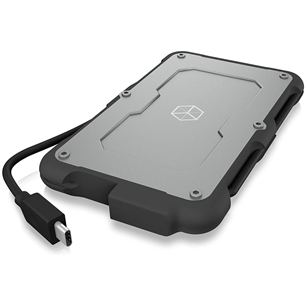 Raidsonic Icy Box IB-287-C31, 2.5'', IP66, USB-C, melna/pelēka - HDD/SSD diska korpuss