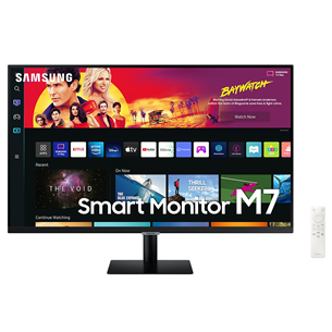 Samsung M7 4K Smart Monitor, 32", UHD, USB-C, melna - Monitors ar viedtelevizora funkciju LS32BM700UUXEN