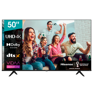 Hisense A6BG, 50'', 4K UHD, LED VA, боковые ножки, черный - Телевизор 50A6BG