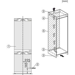 Miele, 245 L, augstums 177 cm - Iebūvējams ledusskapis