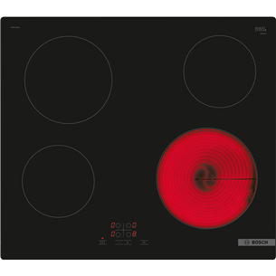 Bosch, platums 59.2 cm, melna - Iebūvējama keramiskā plīts virsma PKE611BA2E