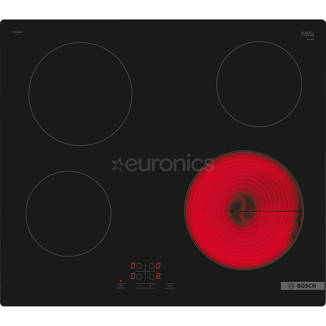 Bosch, platums 59.2 cm, melna - Iebūvējama keramiskā plīts virsma