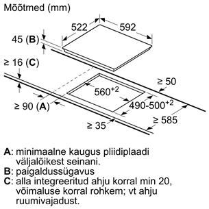 Bosch, platums 59.2 cm, melna - Iebūvējama keramiskā plīts virsma