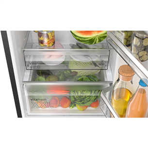 Bosch, NoFrost, 363 L, height 203 cm, black inox - Refrigerator