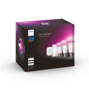 Philips Hue White and Color Starter Kit, E27, 3 gab., balta - Viedās gaismas starta komplekts