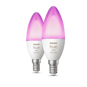 Philips Hue White and Color, E14, 2 gab, balta - Viedā spuldze