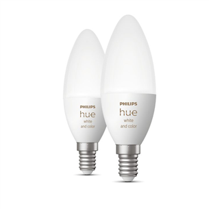 Philips Hue White and Color, E14, 2 gab, balta - Viedā spuldze