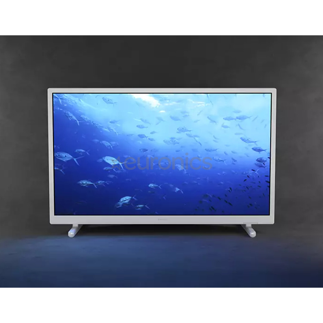 Philips, 24", HD, LED LCD, feet stand, white - TV
