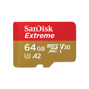 SanDisk Extreme, microSD, 64 GB - Atmiņas karte SDSQXAH-064G-GN6MA