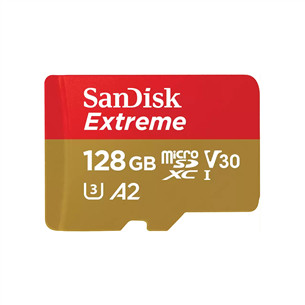 SanDisk Extreme, UHS-I, microSD, 128 GB - Atmiņas karte SDSQXAA-128G-GN6MA