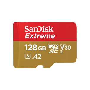 SanDisk Extreme, UHS-I, microSD, 128 GB - Atmiņas karte