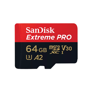 SanDisk Extreme Pro, UHS-I, microSD, 64 GB - Atmiņas karte