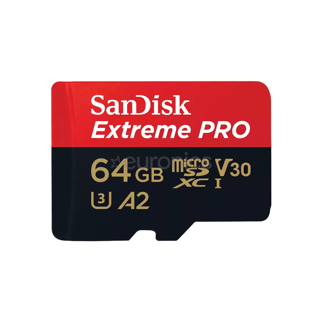 SanDisk Extreme Pro, UHS-I, microSD, 64 ГБ - Карта памяти и адаптер