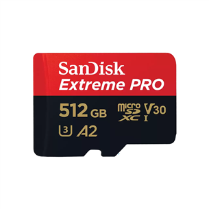 SanDisk Extreme Pro UHS-I, + adapteris, 512 GB - Atmiņas karte